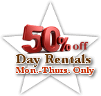 50 percent off venue rental on week days